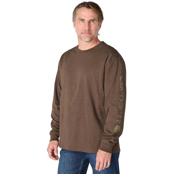 MEN`S SIGNATURE SLEEVE LOGO L/S T-SHIRT EE7/DARKCLOVEHTHR