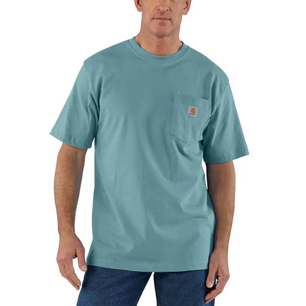 MEN`S WORKWEAR POCKET S/S T-SHIRT HL1/SUMMERBLUEHTHR