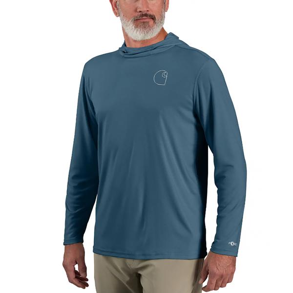 MEN'S FORCE SUN Defender LW LS Hooded GRAPHIC Tee HK9/STORMBLUEHTHR
