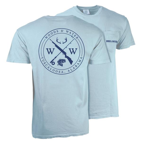 Gun Rod Design Short Sleeve Comfort Colors Tee HYDRANGEA/NVY