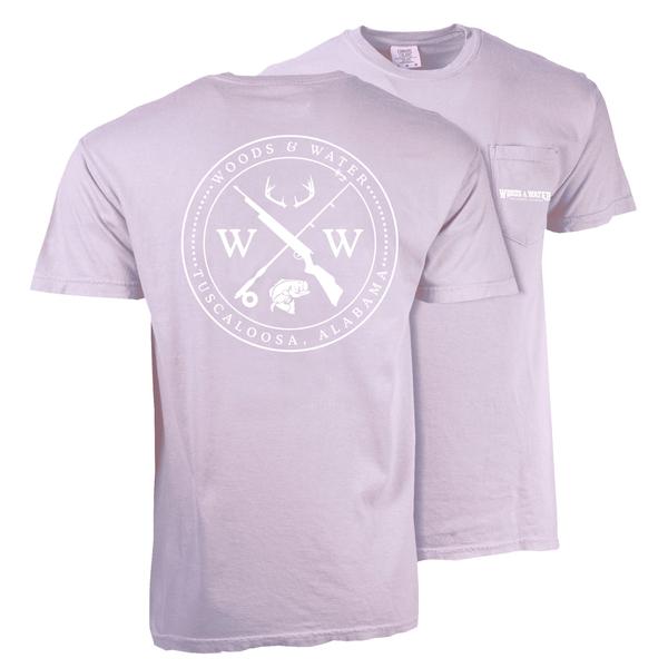 Gun Rod Design Short Sleeve Comfort Colors Tee ORCHID/WHT