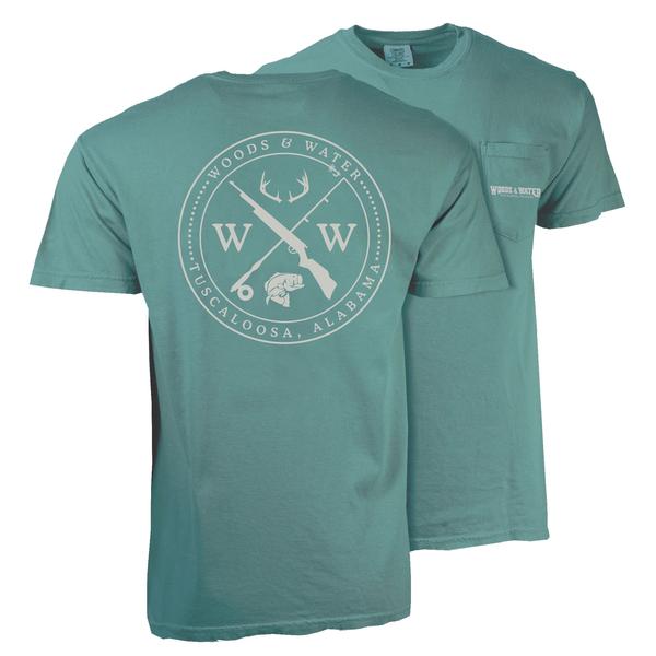 Gun Rod Design Short Sleeve Comfort Colors Tee SEAFOAM/GRY