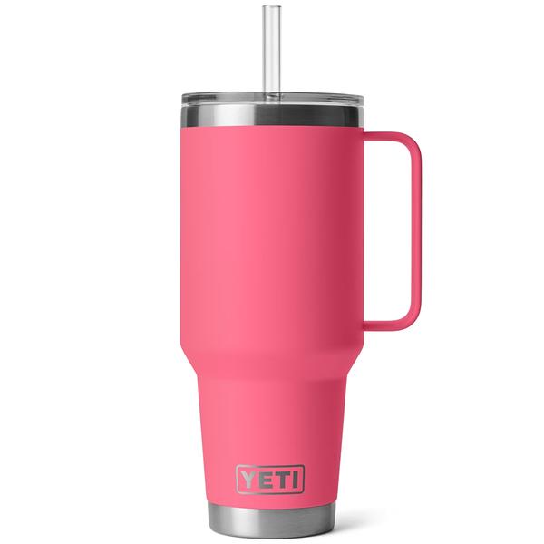 RAMBLER 42OZ STRAW MUG TROPICAL PINK
