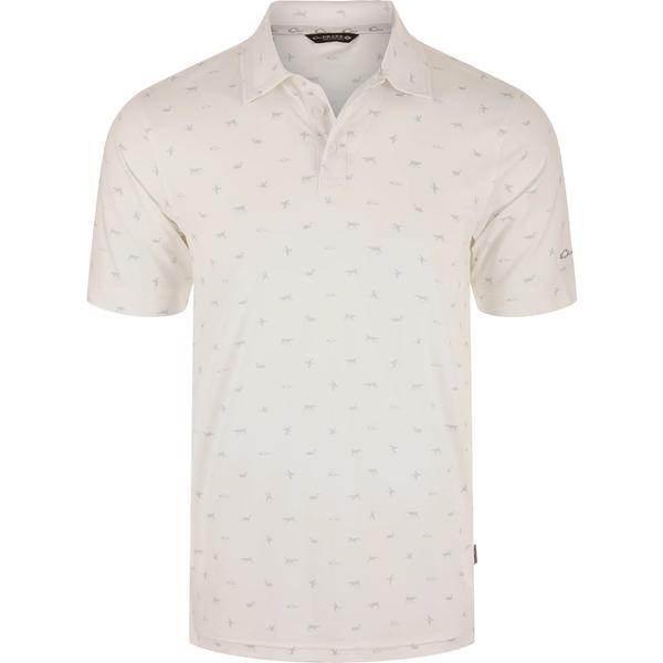 PERFORMANCE PRINT POLO BRW/BRIGHTWHITE