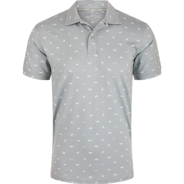 PERFORMANCE PRINT POLO QRY/QUARRY