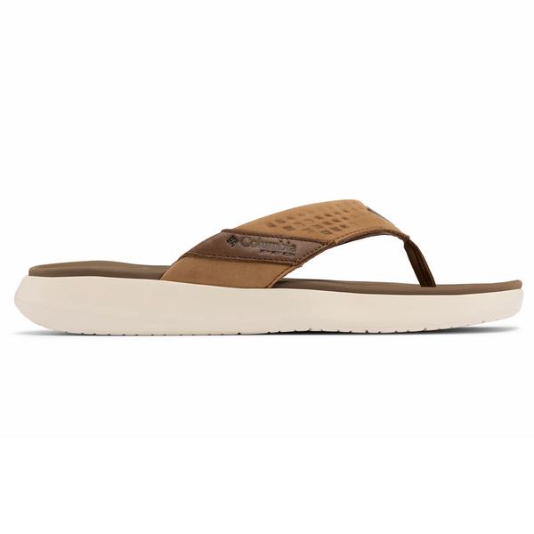 Men's Boatside Leather Flip Flop 206/DARKTRUFFLE/ELK