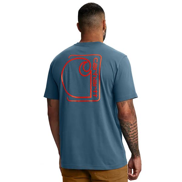 MEN'S RELAXED FIT LW SS C GRAPHIC TEE HK8/STORMBLUE