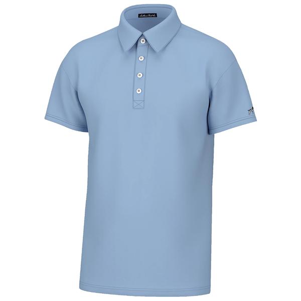 CHARLES 4-BUTTON PIQUE POLO BLUESKY