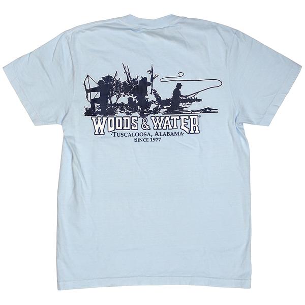 COMFORT COLORS WW TRIO 2 S/S PKT TEE CHAMBRAY/NVY/W