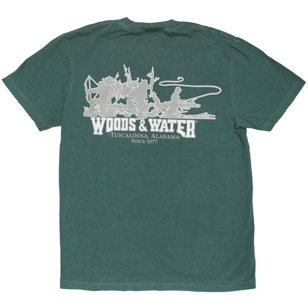 COMFORT COLORS WW TRIO 2 S/S PKT TEE EMERALD/GRY/W