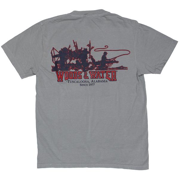 COMFORT COLORS WW TRIO 2 S/S PKT TEE GRANITE/NVY/RED