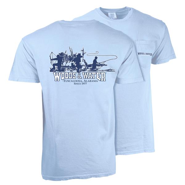 COMFORT COLORS WW TRIO 2 S/S PKT TEE HYDRANGEA/NVY/W