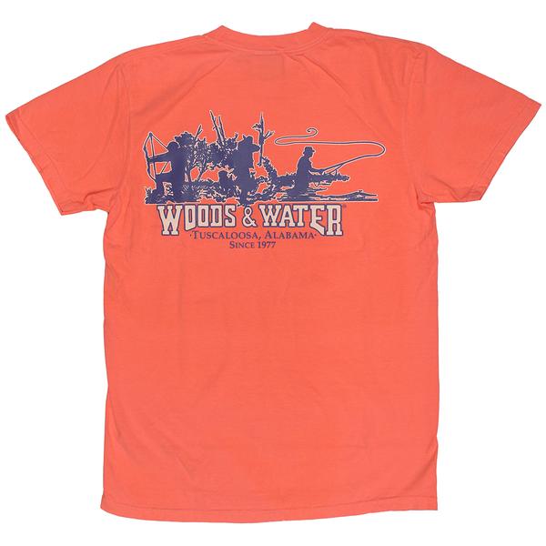 COMFORT COLORS WW TRIO 2 S/S PKT TEE NEONREDORANGE/PURP