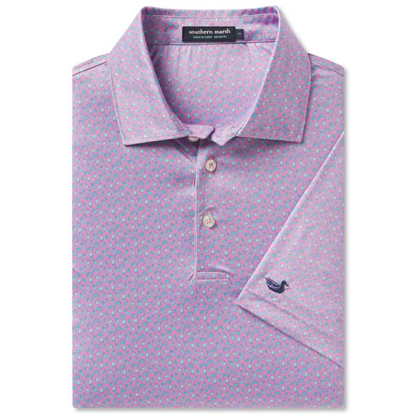 FLYLINE PERFORMANCE POLO SALT AND LIME PINK/BLUE