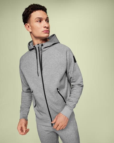 MEN`S ZIPPED HOODIE GREY