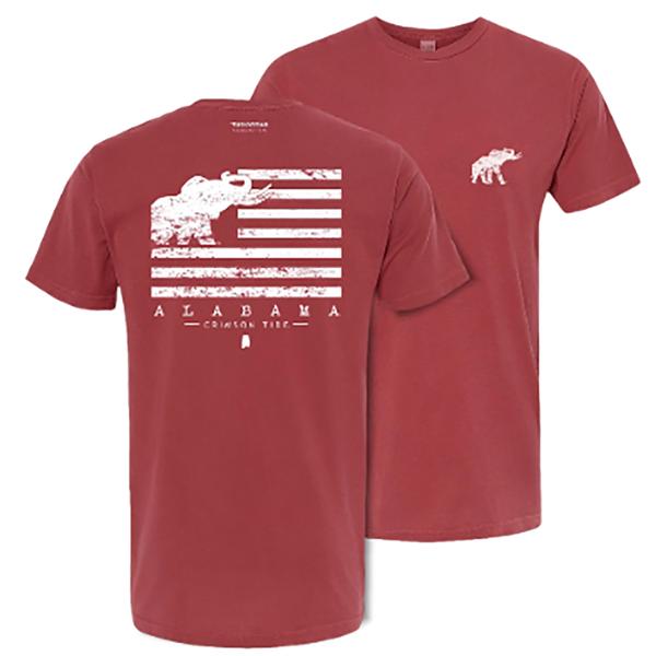 ELEPHANT FLAG MO S/S TEE CRIMSON