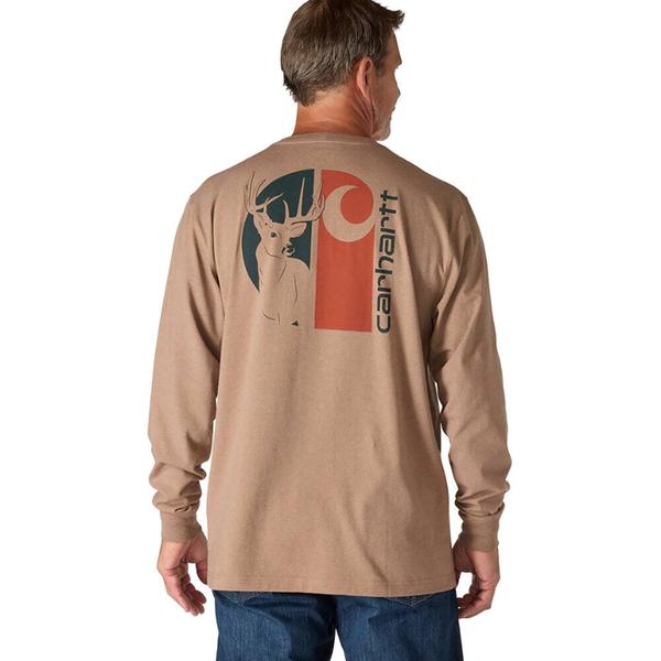 MEN'S LF HW LS DEER GRAPHIC T-SHIRT BB0/SOFTSEPIAHEATHER