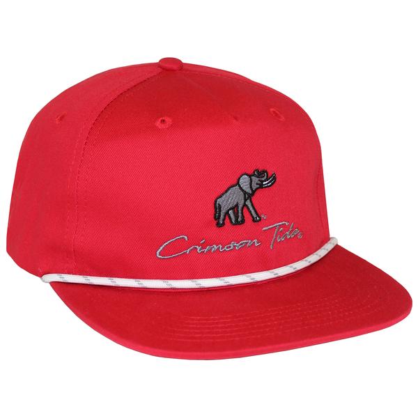 ELEPHANT CRIMSON TIDE HAT LH EMB GOAT ROPE
