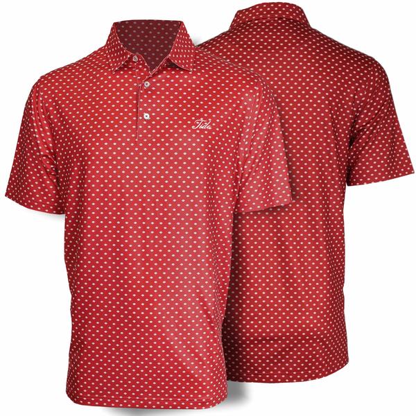 MENS FOOTBALL PRINTED POLO TIDE/CRIMSON
