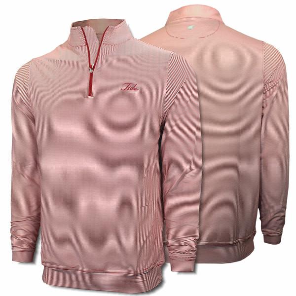 FRONT NINE 1/4 ZIP TIDE/CRIMSON/WHITE