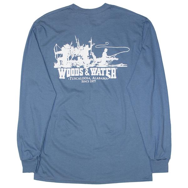 GILDAN SINGLE COLOR WW TRIO 1 L/S TEE INDIGOBLUE/W