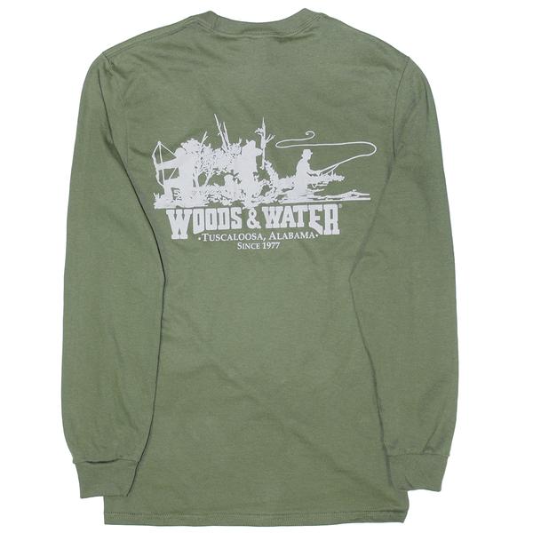 GILDAN SINGLE COLOR WW TRIO 1 L/S TEE MILITARYGREEN/GRY