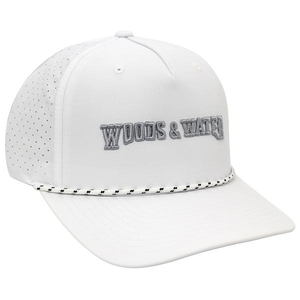 WOODS N WATER GOAT ROPE HAT WHITE/WHITE/BLACK