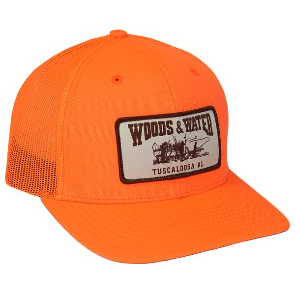 WOODS N WATER TRIO RECTANGLE WOVEN PATCH BLAZEORANGE