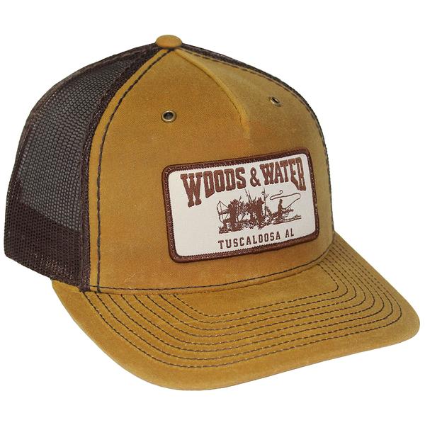 WOODS N WATER TRIO RECTANGLE WOVEN PATCH WHISKEY/BROWN