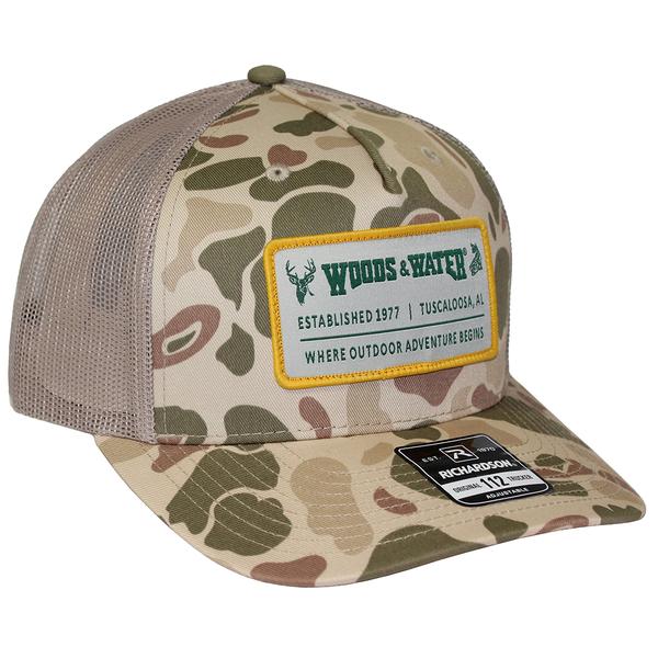 FEED STORE DESIGN #1 RECTANGLE WOVEN PATCH HARVESTDUCKCAMO/TAN