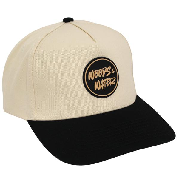 2`` CIRCULAR RUBBER PATCH HAT CREAM/BLACK