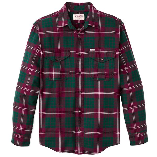 MEN'S LIGHT WEIGHT ALASKAN GUIDE SHIRT GRN/BURGUNDY/MULTI
