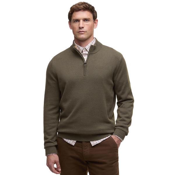 MEN'S KELSON HALF-ZIP KNITTED JUMPER OL51/OLIVE