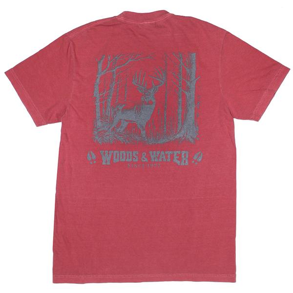 CC WW DEER S/S TEE CRIMSON/CHAR