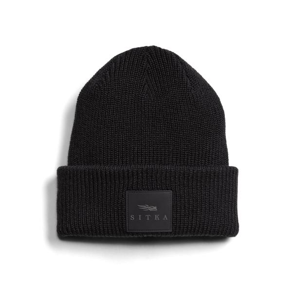 Double Cuff Acrylic Knit Beanie BK/SITKABLACK