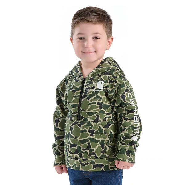 YOUTH L/S HALF-ZIP CAMO SWEATSHIRT