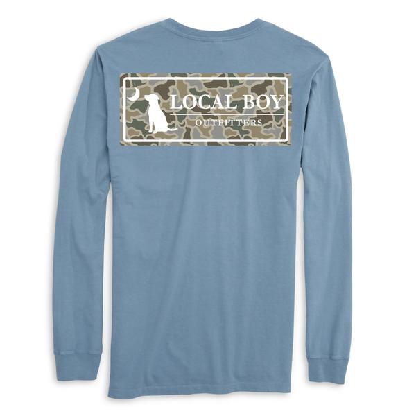Youth Sand Dog & Moon Camo Plate L/S Tee SLT/SLATE
