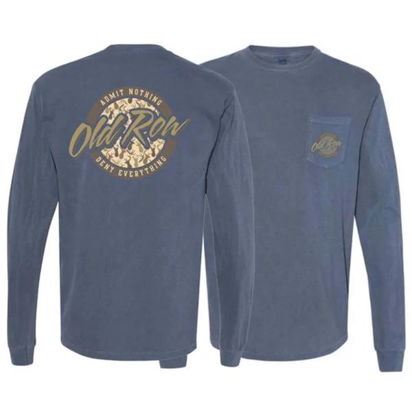 Deer Camo Circle Logo L/S Pocket Tee BLUEJEAN