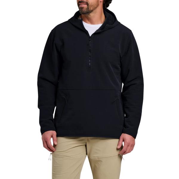 Men's Gridback Fleece Anorak Hoodie BLACK