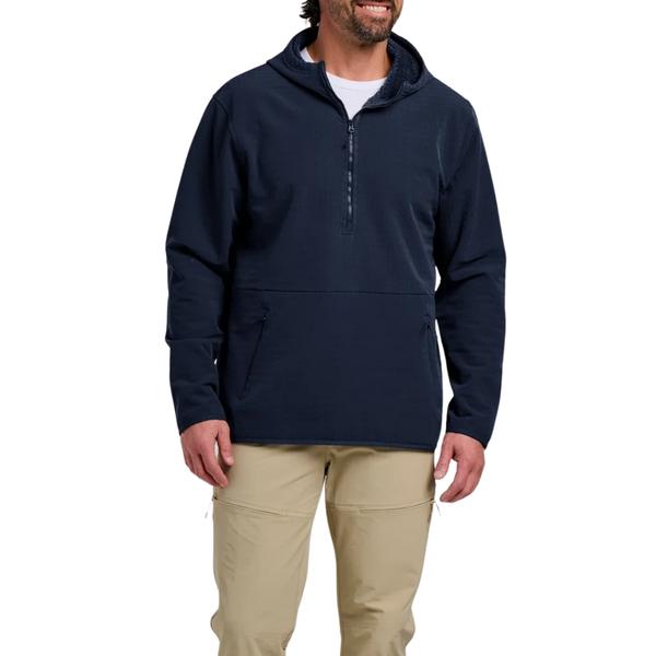Men's Gridback Fleece Anorak Hoodie DEEPNAVY
