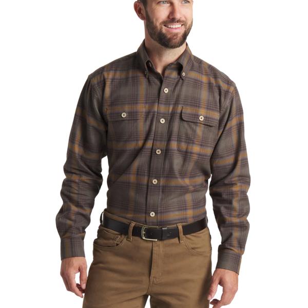 Men's Woodruff Twill Flannel DKOLIVE/STONEBROWN
