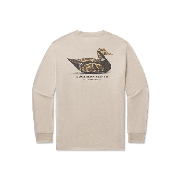Men's Vintage Duck Decoy Tee Camo Tee Long Sleeve WASHEDOATMEAL