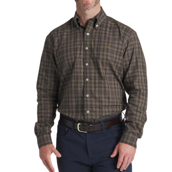 Men's Barnstable Lines Performance Dress Shirt STONEBROWN/BLACK