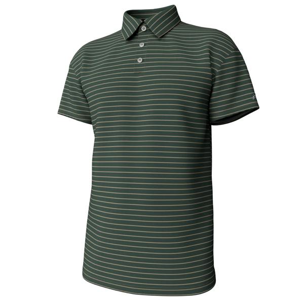 Youth Horizon Stripe Performance Polo 6/DUCKGRN/SANDSTONE