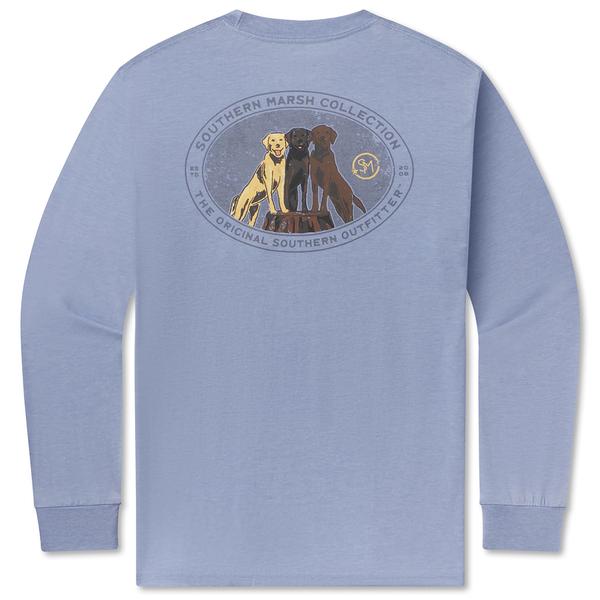 MEN'S L/S SEAWASH TEE LAB TRIO WASHEDBLUE