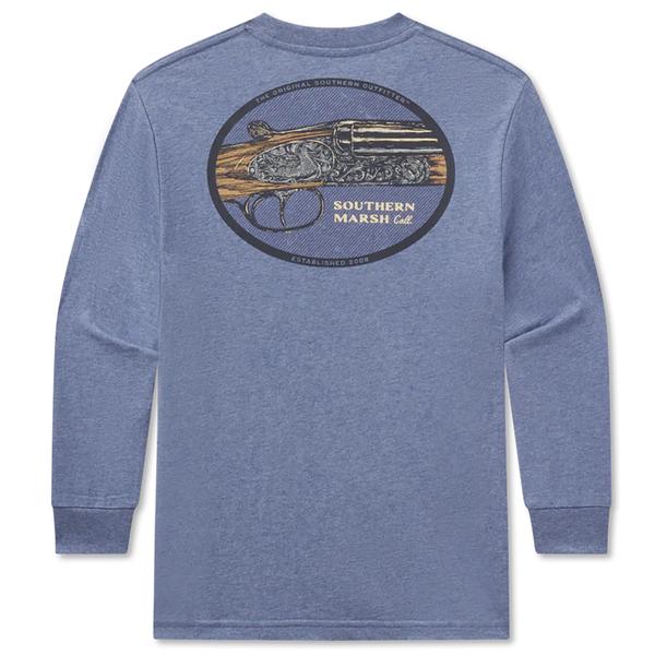 YOUTH L/S HERITAGE ENGRAVED TEE WASHEDSLATE