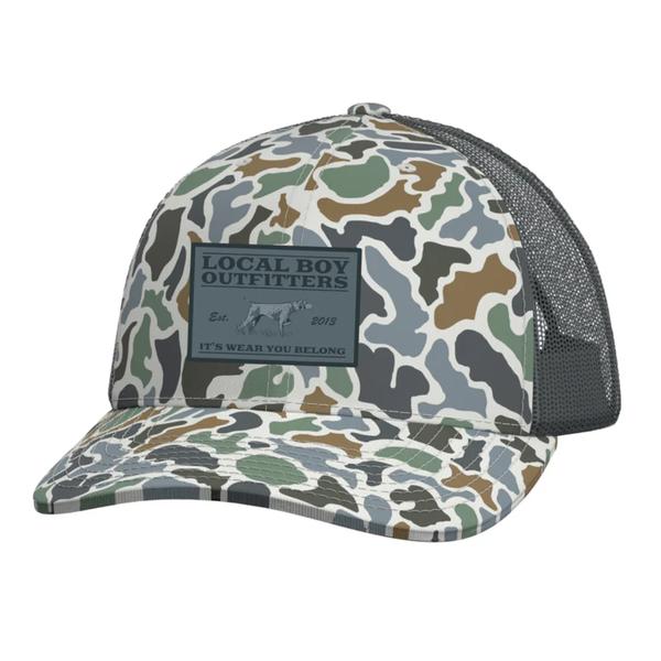 Bird Dog Badge Trucker Hat LOCAFLAGEBLUFF