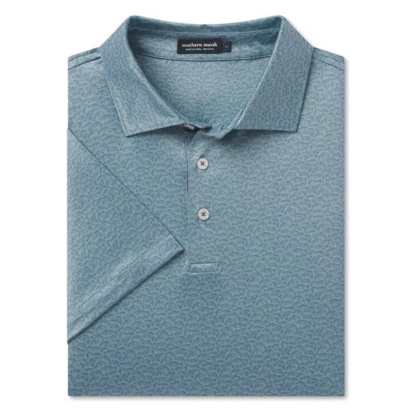 Men's Flyline Performance Polo Redfish Print BURNTSAGE