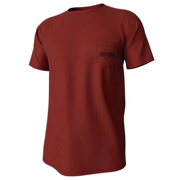 Greyton Badge Short Sleeve Pocket Tee CHILIOIL