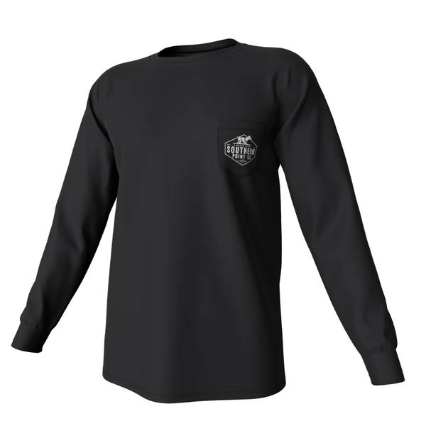 Down South Long Sleeve Pocket Tee BLACK